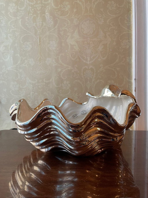 Große, muschelförmige Schale aus 999er Sterlingsilber