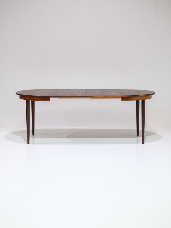 Image 1 of Extendable round dining table Skovmand & Andersen rosewood vintage