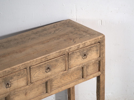Console antique en sapin avec trois tiroirs – Chine, vers 1930 (photo 13 of 40)