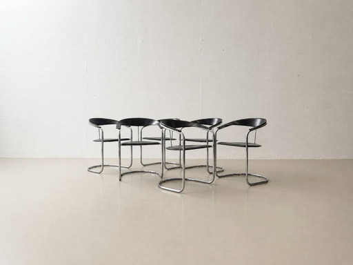 Set di 6 sedie a sbalzo Canasta di Arrben, Italia, anni '80