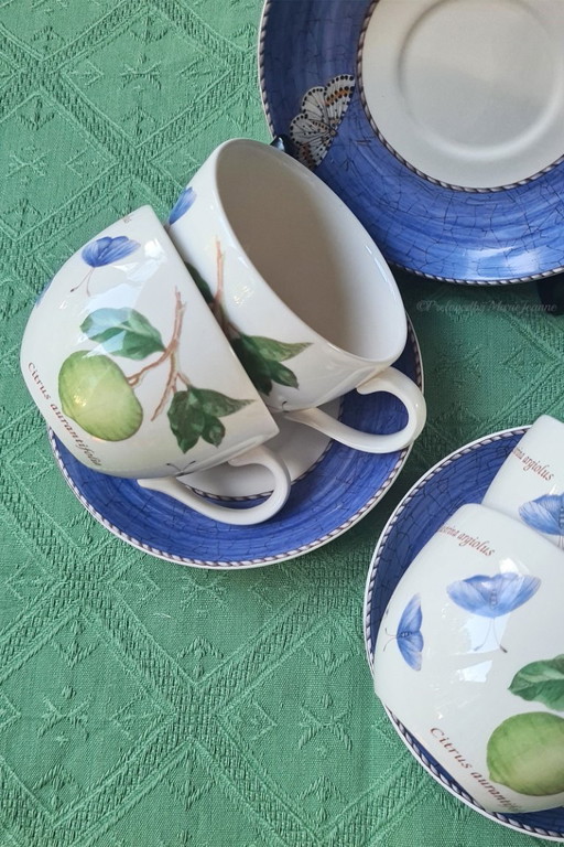 Sarah's Garden Wedgwood Queen's Ware 4 cups & saucers - unused.