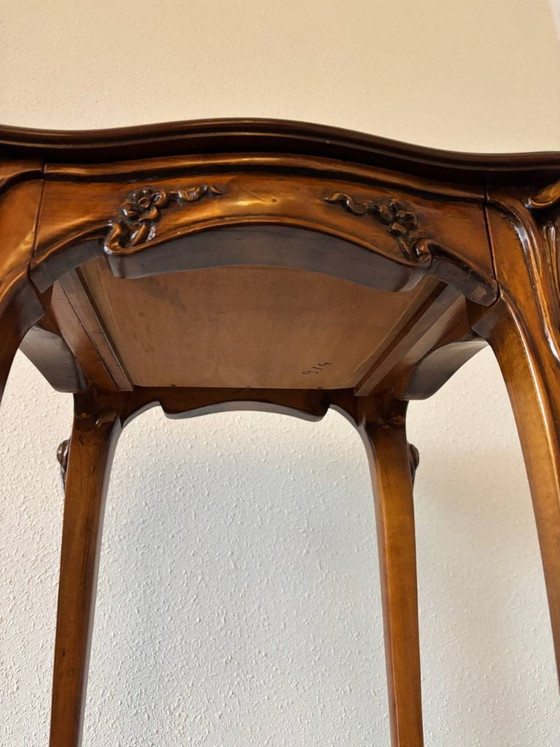 Art Nouveau side table with drawer 43x43x71.5 cm – Wood (photo 5 of 6)