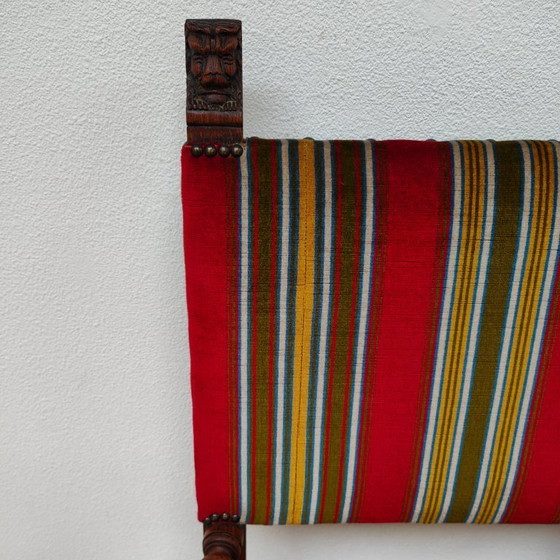 Image 1 of Banc antique en chêne français, banc d'entrée, banc de salle à manger, banc de table à manger c