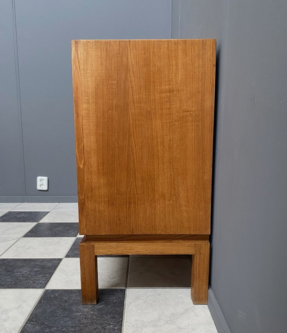 Image 1 of wood sideboard 2doors and drawers inside 1970s