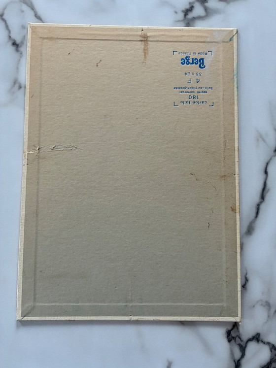 Image 1 of Antique still life painting, oil on cardboard and canvas