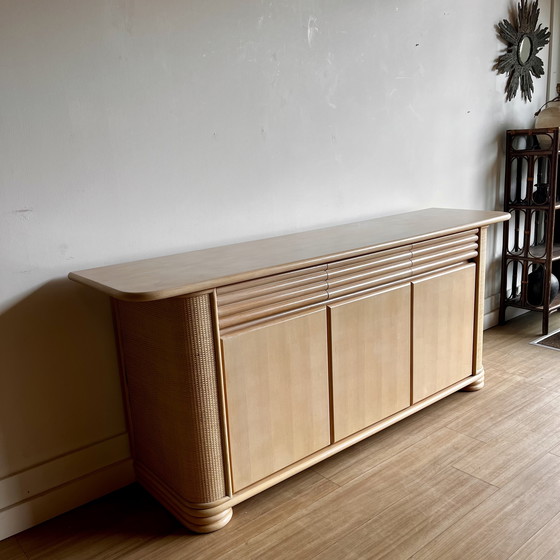 Image 1 of Buffet et commode en rotin de design italien