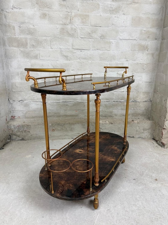 Carrello bar Aldo Tura, Carrelli bar, Metallo, Legno, Nero (foto 6 di 7)