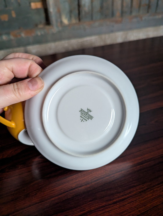 Image 1 of Vintage Kop & schotel - Mitterteich - okergeel 