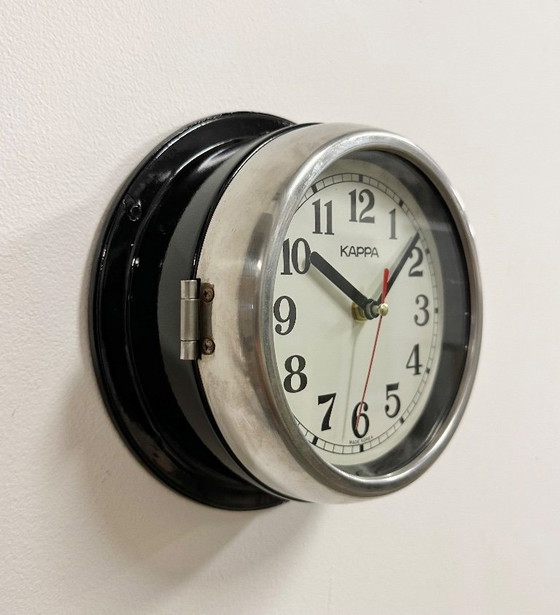 Image 1 of Vintage Black Kappa Maritime Wall Clock, 1980s