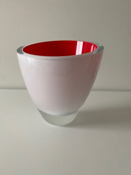 Image 1 of Royal Leerdam Coppa decorativa rossa/bianca Carina Riezebos