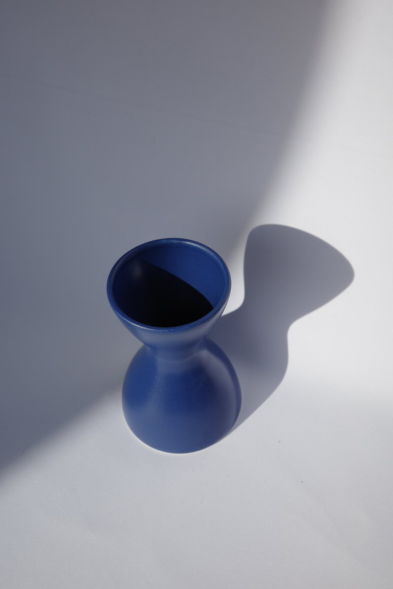 Image 1 of Ikea Blue Ceramic Vintage Vase By Anne Nilsson & Maria Vinka