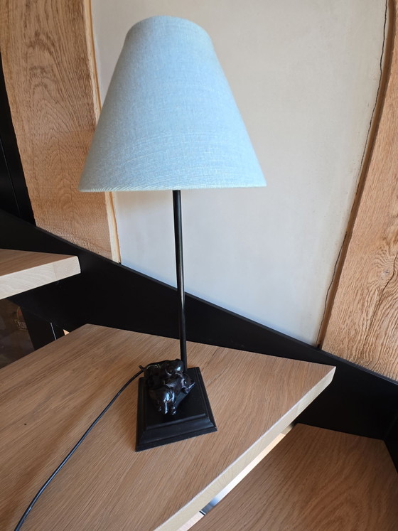 Tischlampe – Tischlampen, Metall, Stoff (photo 4 of 6)