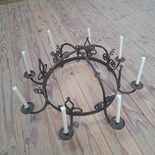 wrought iron candle chandelier