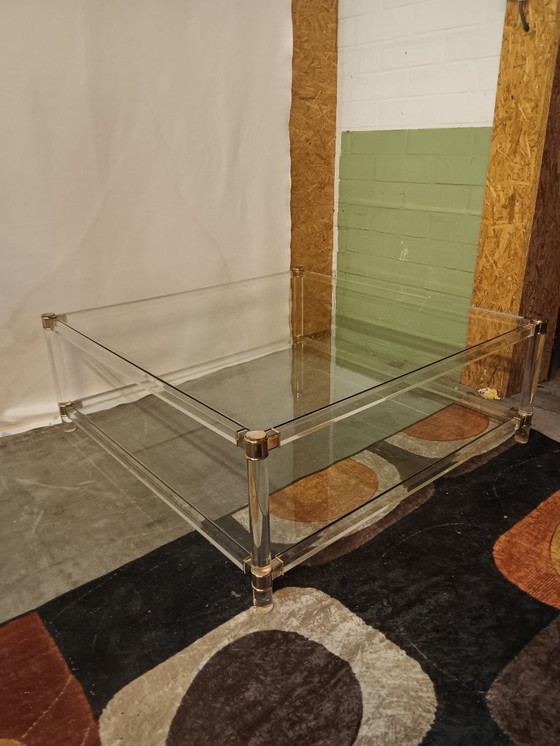 Image 1 of Hollywood Regency large coffee table in acrylic glass
