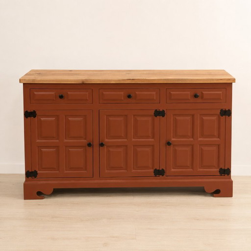 1940s Spanish Castilian Style Narrow Sideboard – dressoirs, Wood (photo 2 of 9)