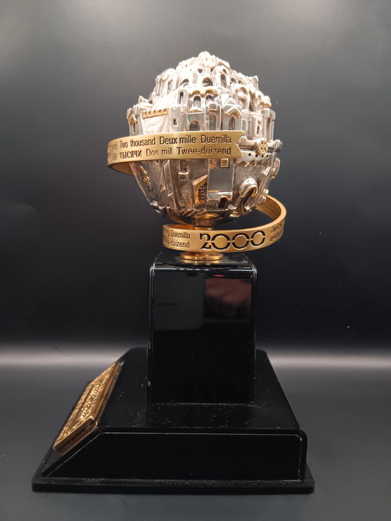 Image 1 of Frank Meisler sculpture in silver and gilded