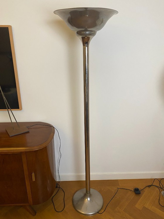 Image 1 of Coppia di lampade da terra Art Déco - Nichel, ispirate a Demeyere