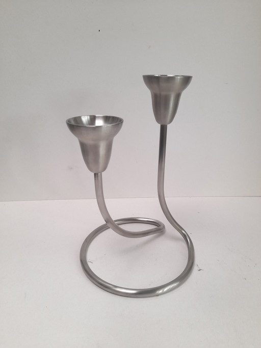Candeliere Georg Jensen in acciaio inox spazzolato