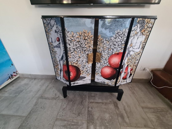 Image 1 of Upcycled 1950s Cabinet – Fornasetti-Style “Adam & Eve” Print – Drinks Cabinet or Statement Storage