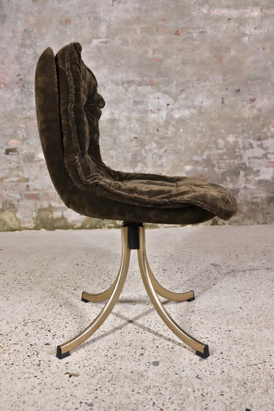 Image 1 of 2 fluwelen draaistoelen van Gastone Rinaldi voor Rima