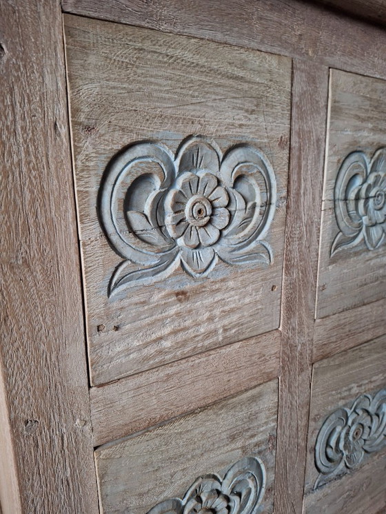 Image 1 of Buffet à 4 tiroirs en bois de teck recyclé