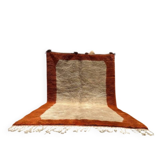 Tapis Mrirt marocain terracotta et beige 340x230 cm – motif encadré – Laine, Coton, Bohemian (photo 2 of 15)
