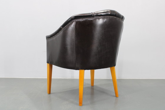 Image 1 of Vintage leren fauteuil, Tsjecho-Slowakije