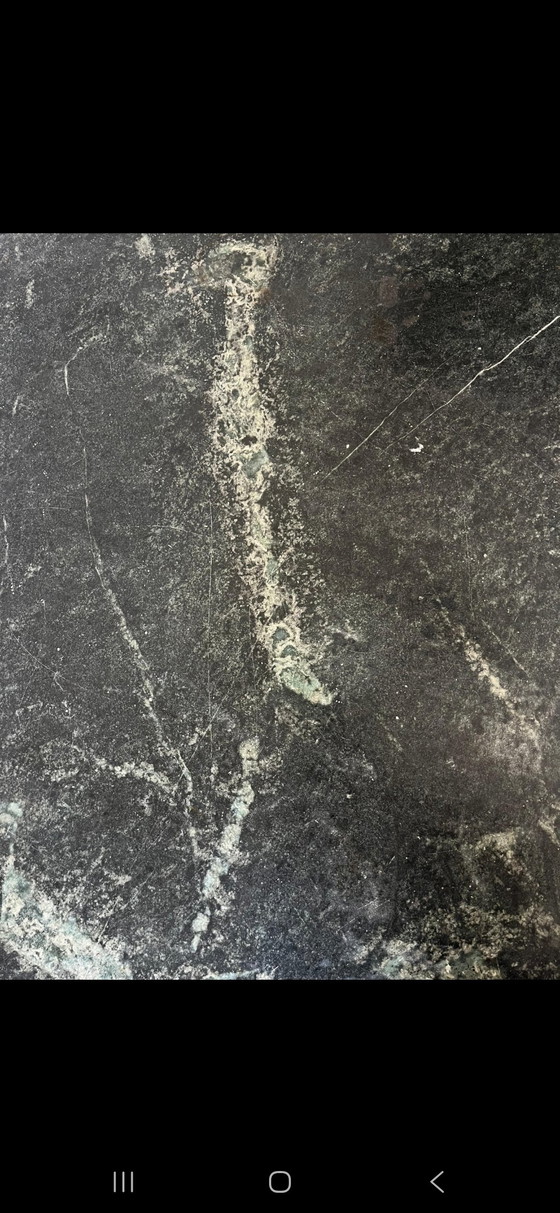 Image 1 of "Pedra-Sabão — Braziliaanse spekstenen tafelblad op smeedijzer | Minas Gerais | 205×85×81 cm"