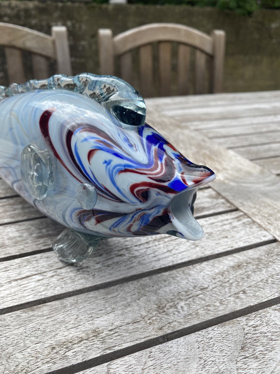 Image 1 of Verre de Murano Grand poisson années 60