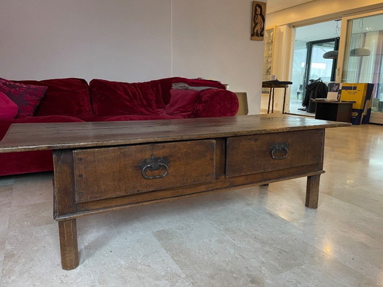 Image 1 of Tavolino da bar antico vintage con cassetti