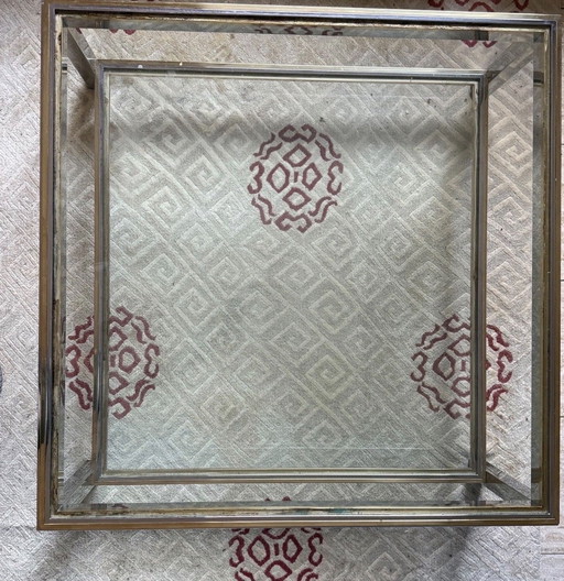 Jean Charles coffee table made of glass and metal - Vintage / Mid-Century