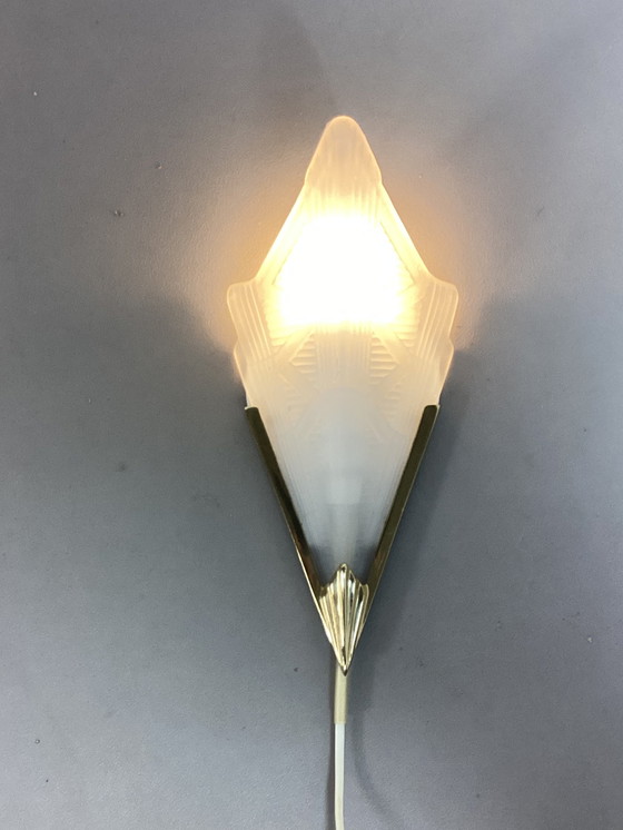 Image 1 of Set di lampade da parete IKEA in stile art deco in vetro rame