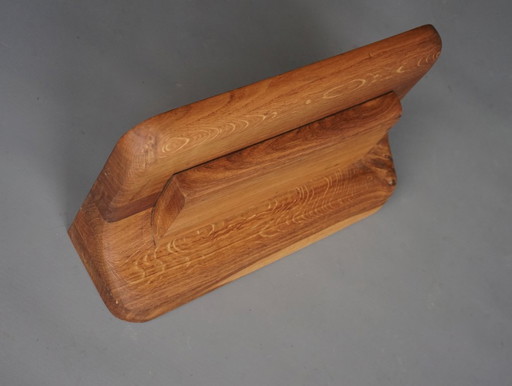 Petite étagère murale brutaliste en chêne, années 1950