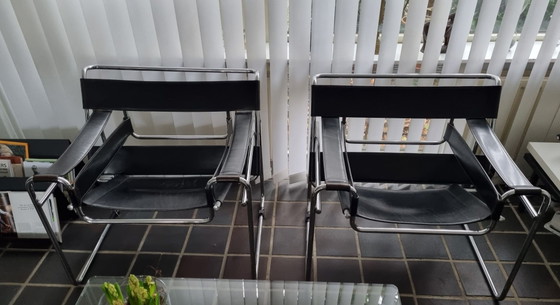 2 wassily chairs – Fasem, Fauteuils, Leer, Chroom (photo 2 of 5)