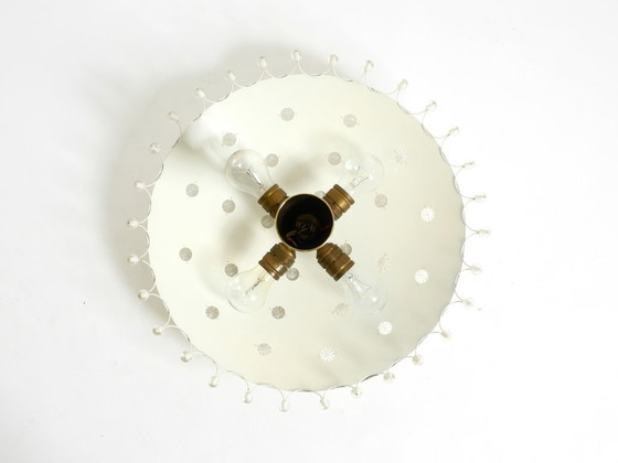 Image 1 of Preciosa lámpara de techo grande de metal de mediados de siglo, diseñada por Emil Stejnar para Rupert Nikoll.