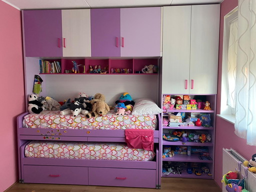 Closet, Children's bed, Children's cabinets, Children's room, Bedroom