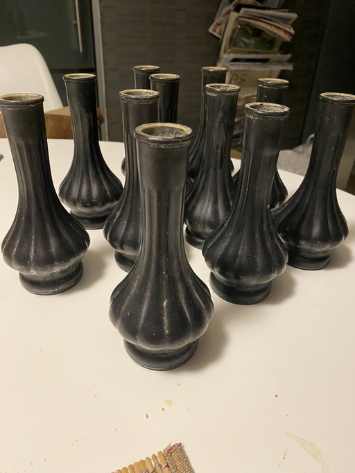 Br-VERP - Vase à bourgeons en verre cannelé, style original et élégant, des années 1980 / similaire - estampillé