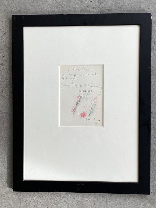 Corneille é Untitled 1960 Colored pencil drawing Signed and dated lower right Signed by the poet Jean Clarence