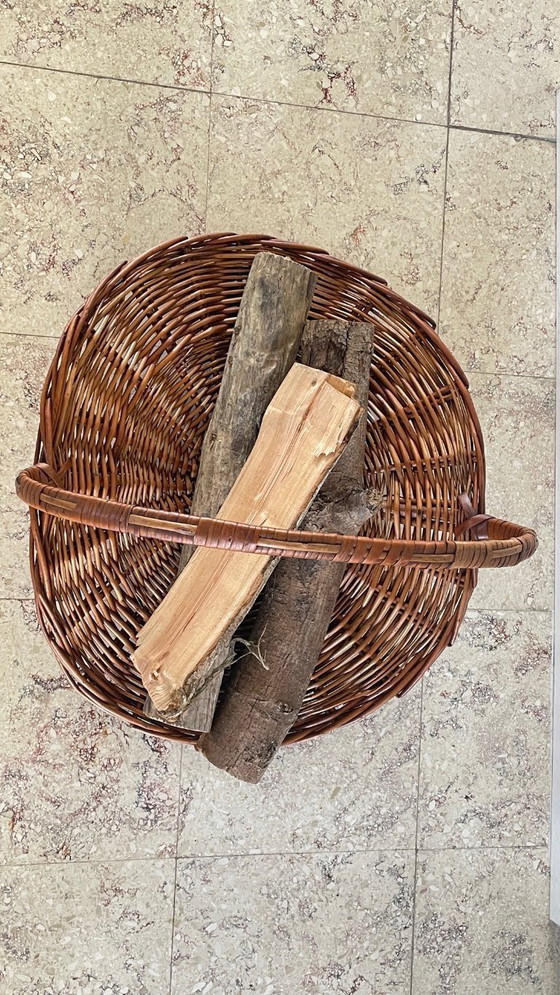 Image 1 of Vintage Rattan Log Basket
