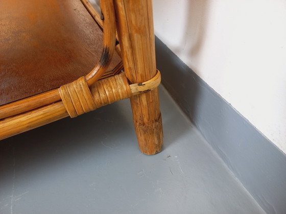 Image 1 of Table Basse Vintage en Rotin et Bois