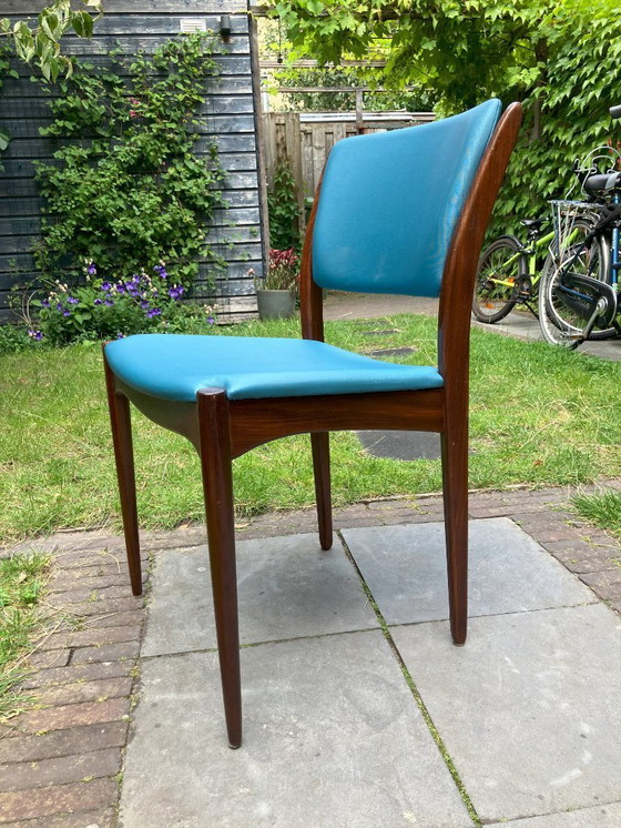 Image 1 of 4 vintage teak dining chairs 1960 Dutch factory