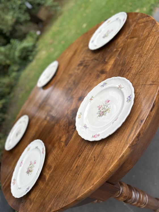 Image 1 of Table à abattant en noyer anglais - vers 1900