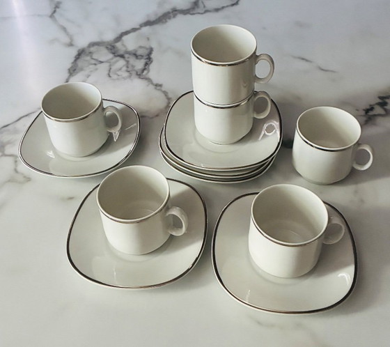 Image 1 of Coffee Service Cups and Saucers Porcelain Schirnding Bavaria