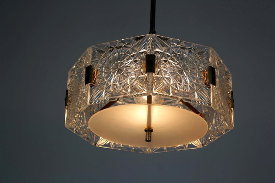 Image 1 of Vintage Sculptural Glass Pendant Lamp attributed to Kamenický Šenov, 1970s