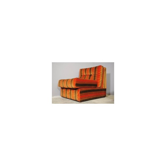 Image 1 of Set of 3 vintage striped armchairs, 1970s