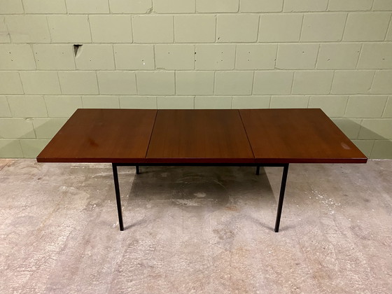 Image 1 of Uitschuifbare teakhouten eettafel van Fred Ruf voor Knoll International uit 1959