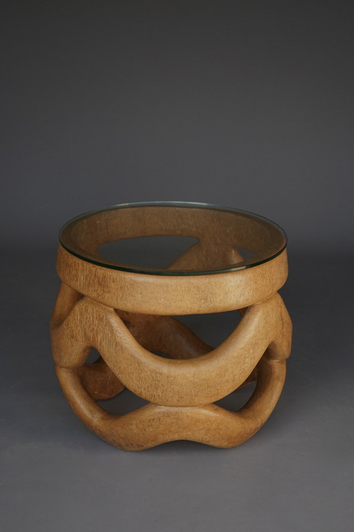 Table basse en bois de palmier organique, 1970