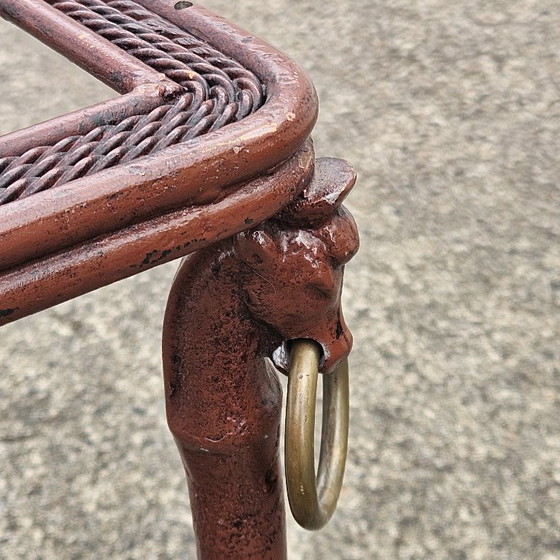 Image 1 of Tavolino da caffè francese d'epoca in ferro e vetro - Tavolino da cocktail - Tavolino da salotto - Anni '80