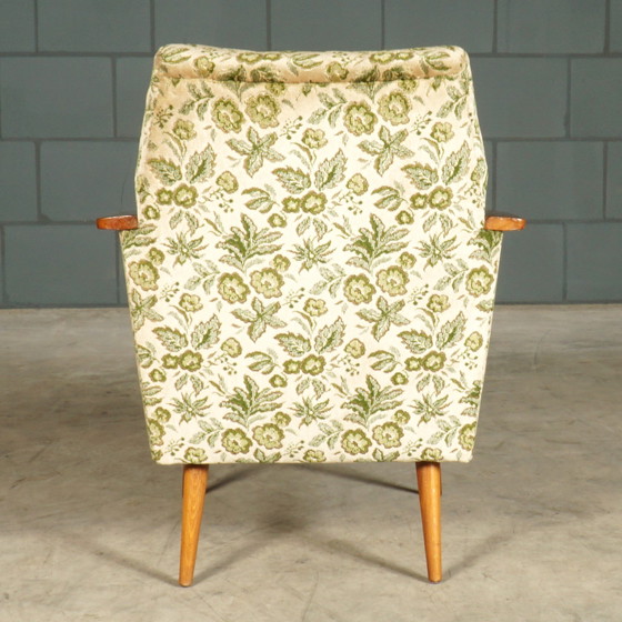 Image 1 of Vintage Club Armchairs - Velvet Leaf Motif - 1960s
