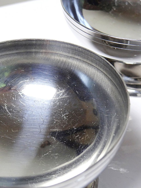 Image 1 of 6 Coupelles à dessert sur pieds en Inox vintages style Bistrot